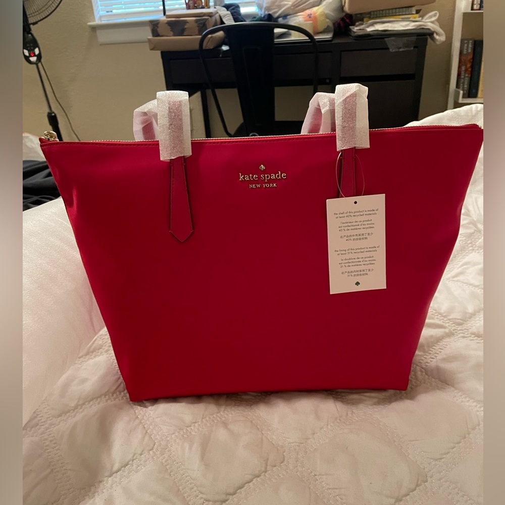 Red Kate Spade Large Tote Bag
